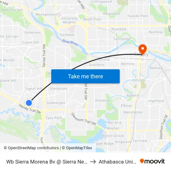 Wb Sierra Morena Bv @ Sierra Nevada Cl SW to Athabasca University map