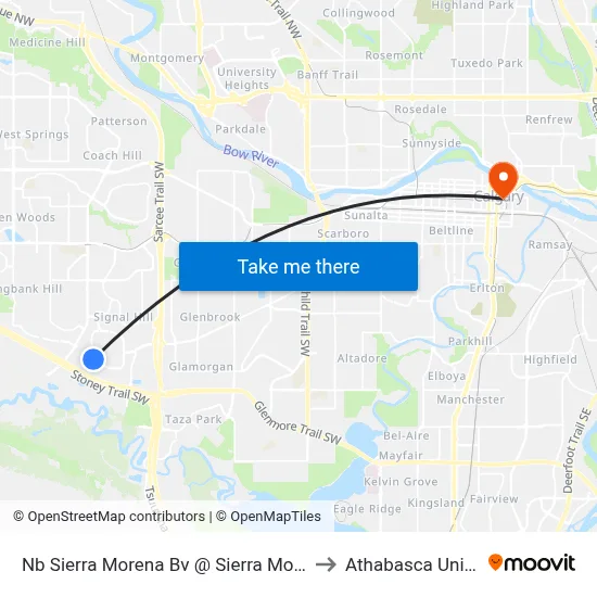 Nb Sierra Morena Bv @ Sierra Morena Pa SW to Athabasca University map