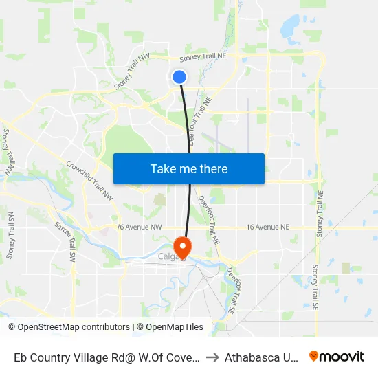 Eb  Country Village  Rd@ W.Of Coventry Hills Bv NE to Athabasca University map