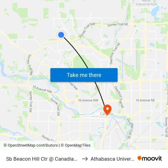 Sb Beacon Hill Ctr @ Canadian Tire to Athabasca University map
