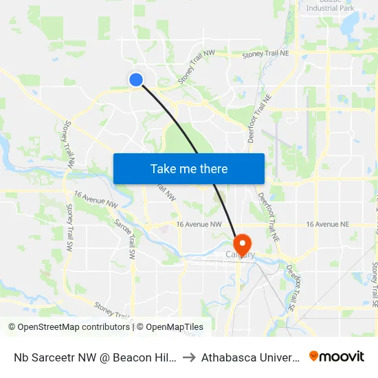 Nb Sarceetr NW @ Beacon Hill Sc to Athabasca University map