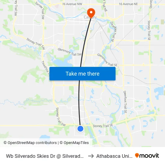 Wb Silverado Skies Dr @ Silverado Skies Li SW to Athabasca University map