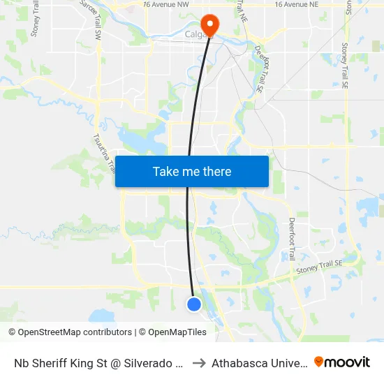 Nb Sheriff King St @ Silverado Wy SW to Athabasca University map