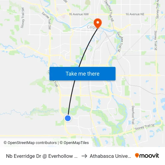 Nb  Everridge Dr @ Everhollow Ri SW to Athabasca University map