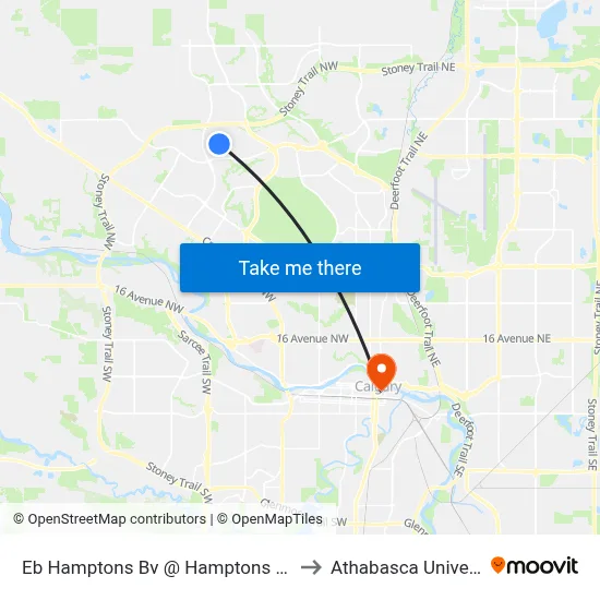 Eb Hamptons Bv @ Hamptons Sq NW to Athabasca University map