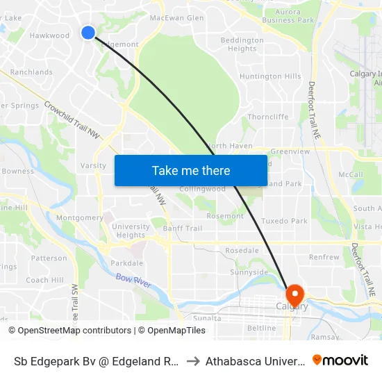 Sb Edgepark Bv @ Edgeland Ri NW to Athabasca University map