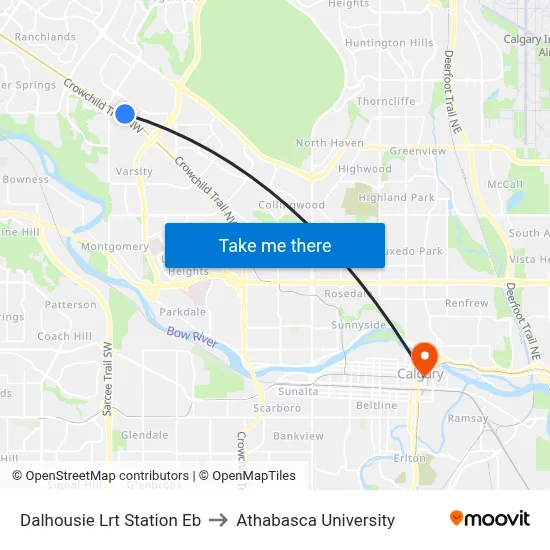 Dalhousie Lrt Station Eb to Athabasca University map