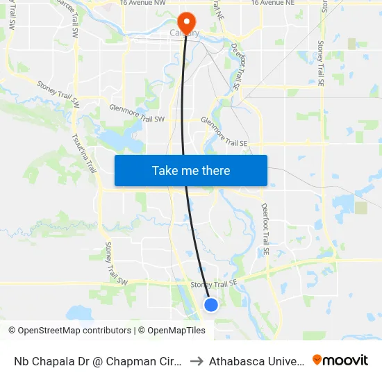 Nb Chapala Dr @ Chapman Circle SE to Athabasca University map