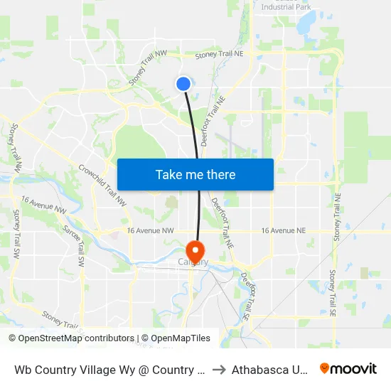 Wb Country Village Wy @ Country Village Link NE to Athabasca University map