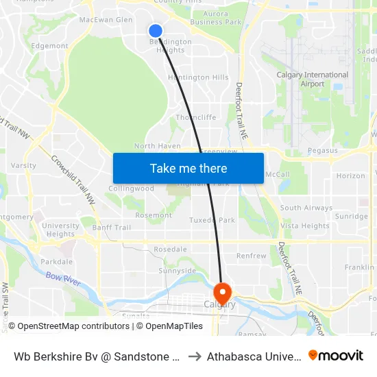Wb Berkshire Bv @ Sandstone Dr NW to Athabasca University map