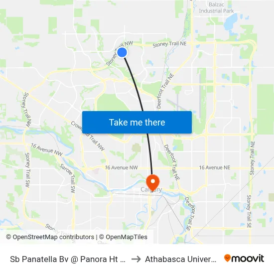 Sb Panatella Bv @ Panora Ht NW to Athabasca University map