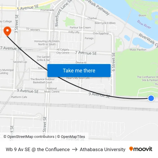 Wb 9 Av SE @ the Confluence to Athabasca University map