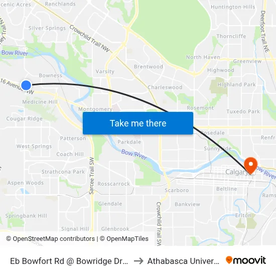 Eb Bowfort Rd @ Bowridge Dr NW to Athabasca University map