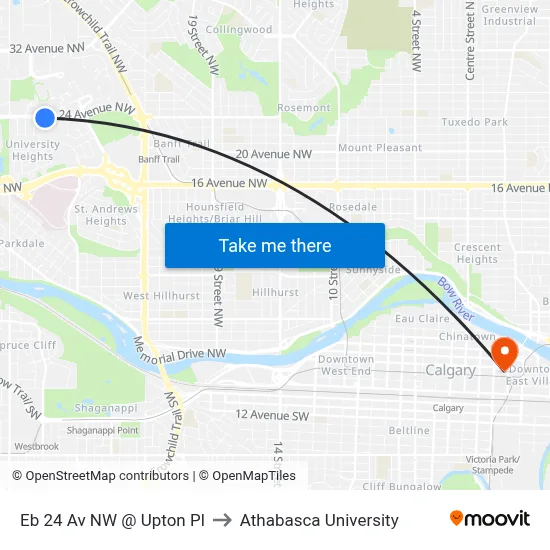Eb 24 Av NW @ Upton Pl to Athabasca University map