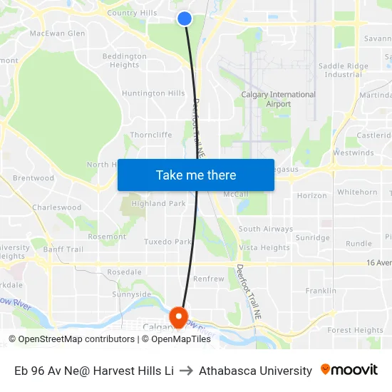 Eb 96 Av Ne@ Harvest Hills Li to Athabasca University map