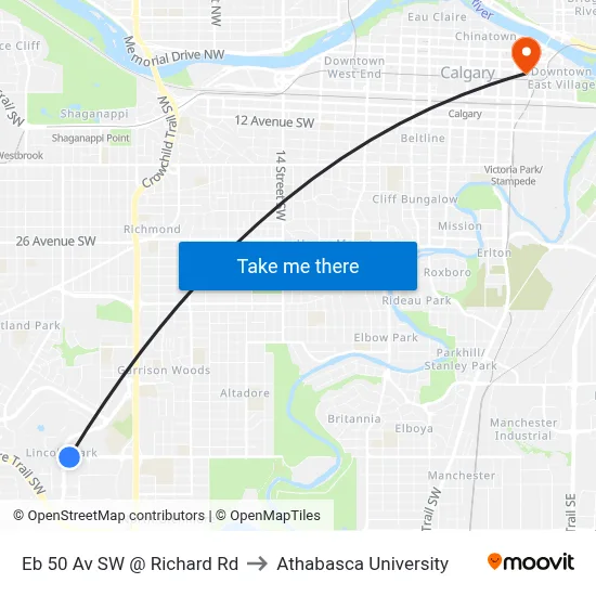 Eb 50 Av SW @ Richard Rd to Athabasca University map