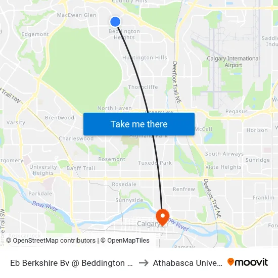 Eb Berkshire Bv @ Beddington Bv NW to Athabasca University map