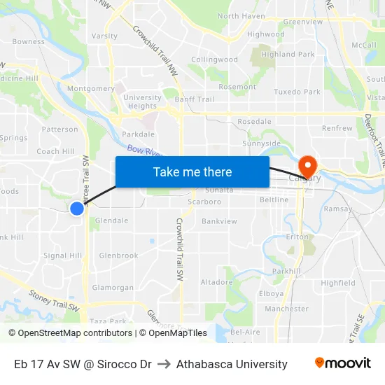 Eb 17 Av SW @ Sirocco Dr to Athabasca University map