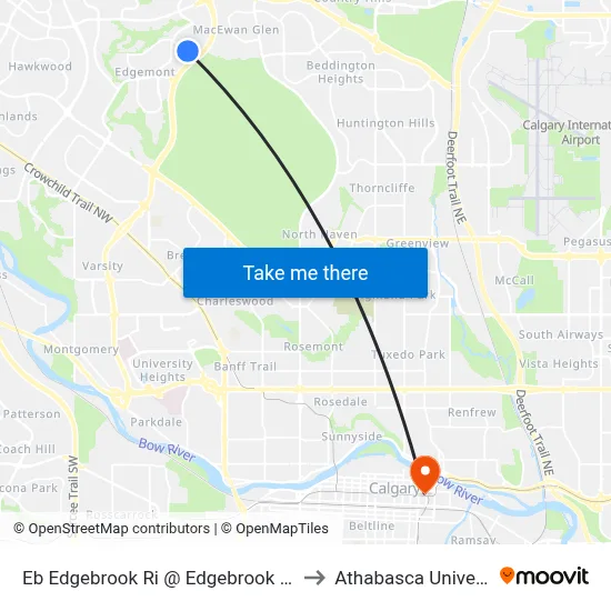 Eb  Edgebrook Ri @ Edgebrook Ci NW to Athabasca University map