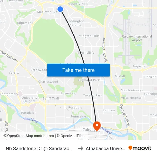 Nb Sandstone Dr @ Sandarac Dr NW to Athabasca University map