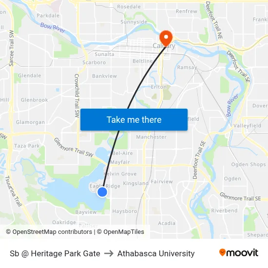 Sb @ Heritage Park Gate to Athabasca University map