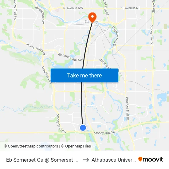 Eb Somerset Ga @ Somerset Dr SW to Athabasca University map