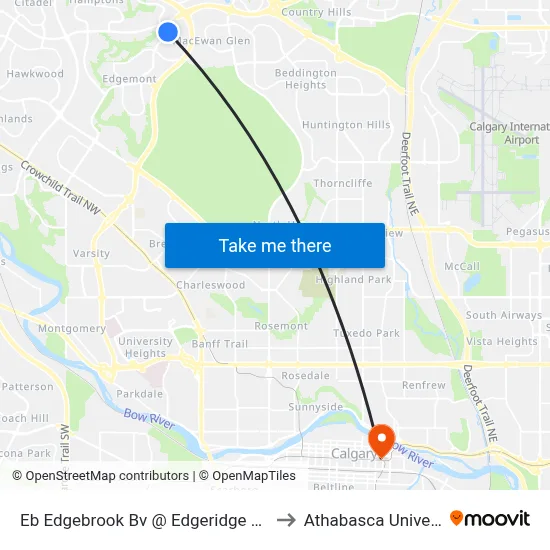 Eb Edgebrook Bv @ Edgeridge Vw NW to Athabasca University map