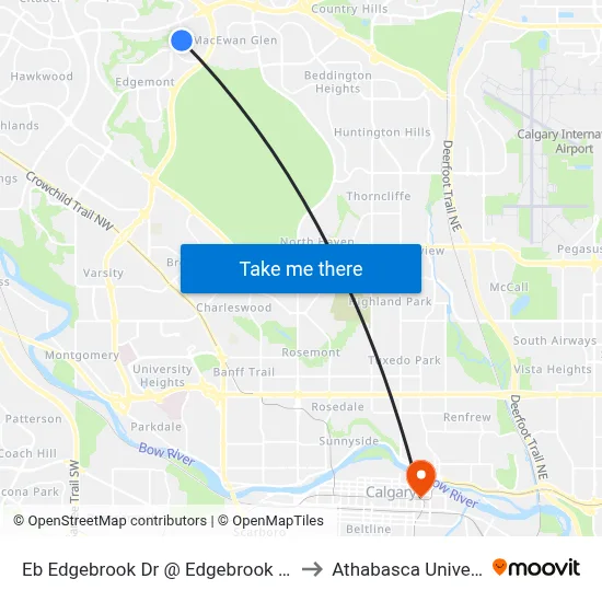 Eb Edgebrook Dr @ Edgebrook Ld NW to Athabasca University map
