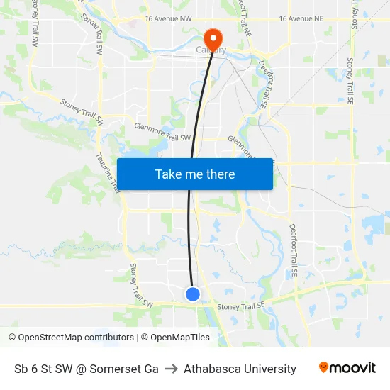 Sb 6 St SW @ Somerset Ga to Athabasca University map
