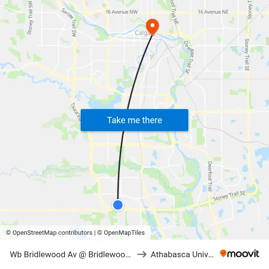 Wb Bridlewood Av @ Bridlewood Co SW to Athabasca University map