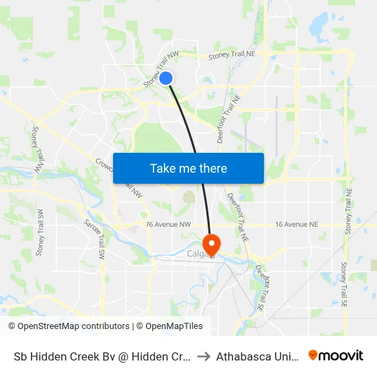 Sb Hidden Creek Bv @ Hidden Creek Ht NW to Athabasca University map