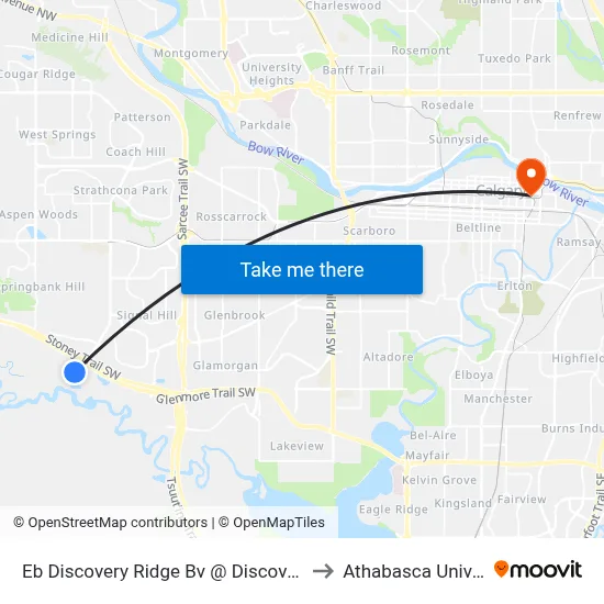 Eb Discovery Ridge Bv @ Discovery Dr SW to Athabasca University map