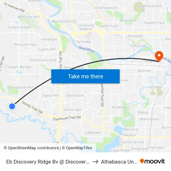 Eb Discovery Ridge Bv @ Discovery Ridge Mr SW to Athabasca University map