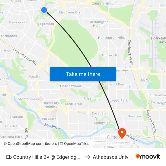 Eb Country Hills Bv @ Edgeridge Ga NW to Athabasca University map