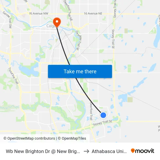 Wb New Brighton Dr @  New Brighton Pa SE to Athabasca University map