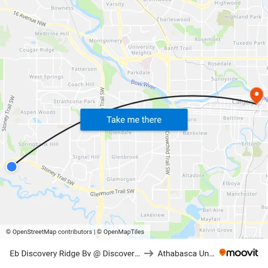 Eb Discovery Ridge Bv @ Discovery Ridge Ci SW to Athabasca University map