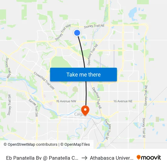 Eb Panatella Bv @ Panatella Ci NW to Athabasca University map