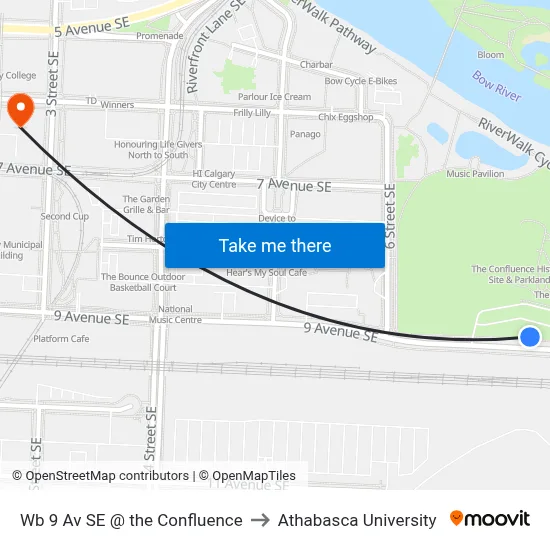 Wb 9 Av SE @ the Confluence to Athabasca University map
