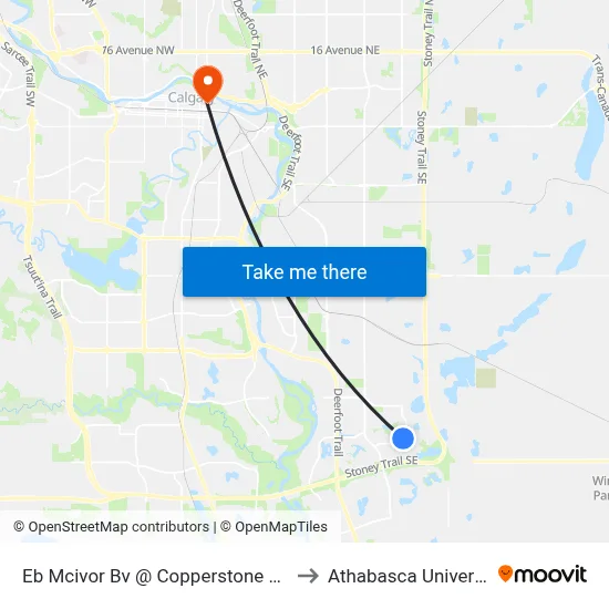 Eb Mcivor Bv @ Copperstone St SE to Athabasca University map