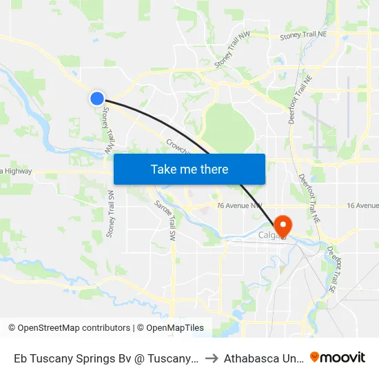 Eb Tuscany Springs Bv @ Tuscany Valley Vw NW to Athabasca University map