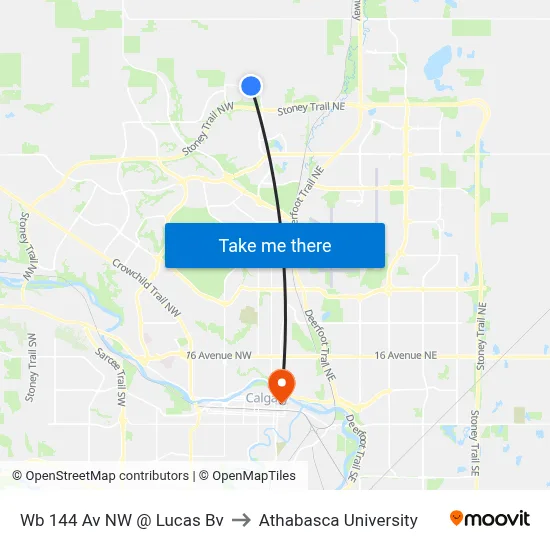 Wb 144 Av NW @ Lucas Bv to Athabasca University map