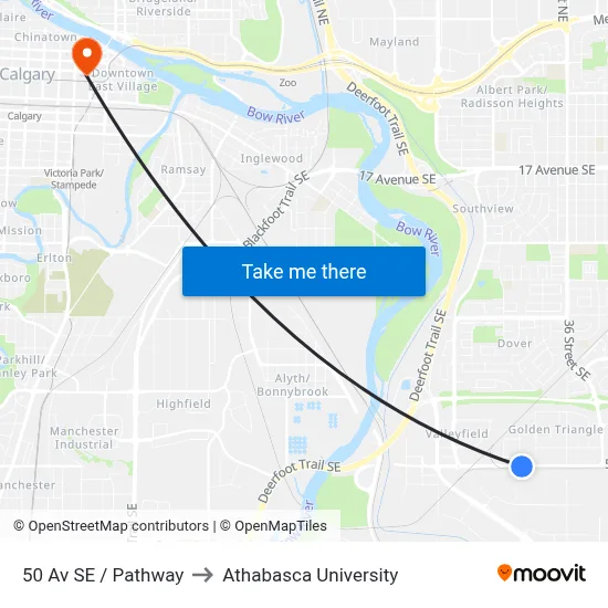 50 Av SE / Pathway to Athabasca University map