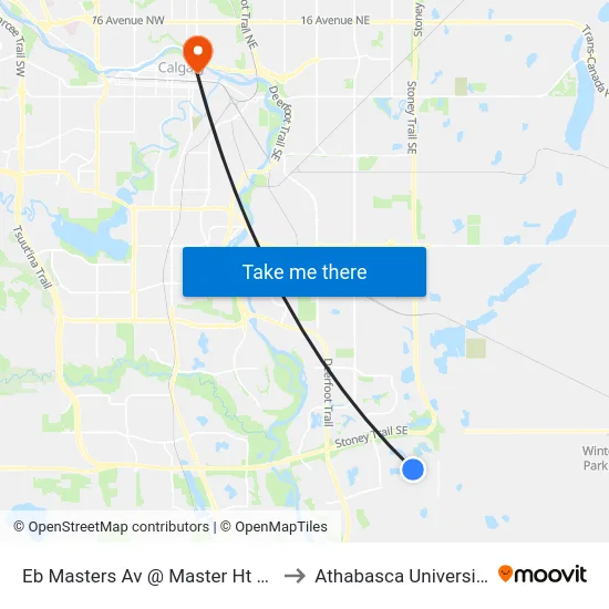 Eb Masters Av @ Master Ht SE to Athabasca University map