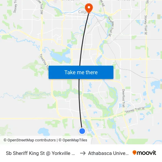 Sb Sheriff King St @ Yorkville Av SW to Athabasca University map
