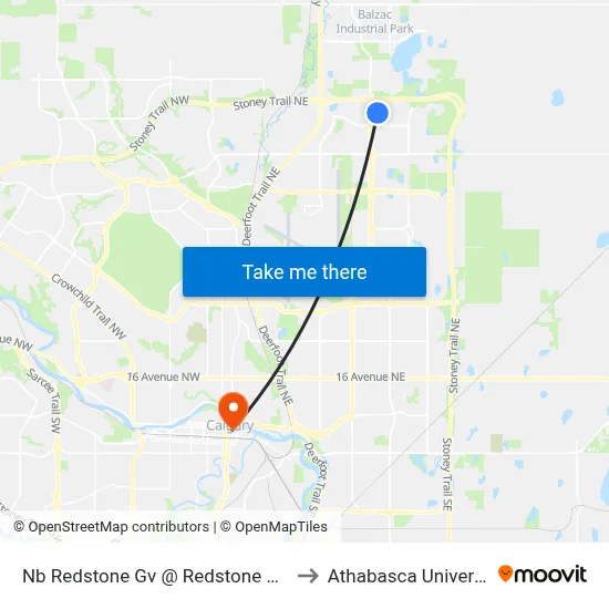 Nb  Redstone Gv @  Redstone VI NE to Athabasca University map