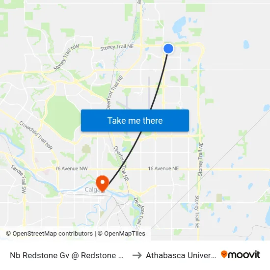 Nb  Redstone Gv @  Redstone Av NE to Athabasca University map