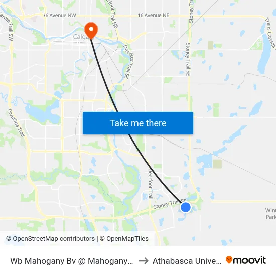 Wb Mahogany Bv @ Mahogany Wy SE to Athabasca University map