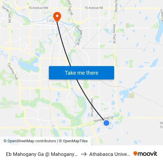 Eb Mahogany Ga @ Mahogany Pz SE to Athabasca University map