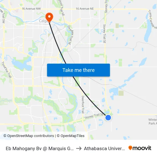 Eb Mahogany Bv @ Marquis Gr SE to Athabasca University map