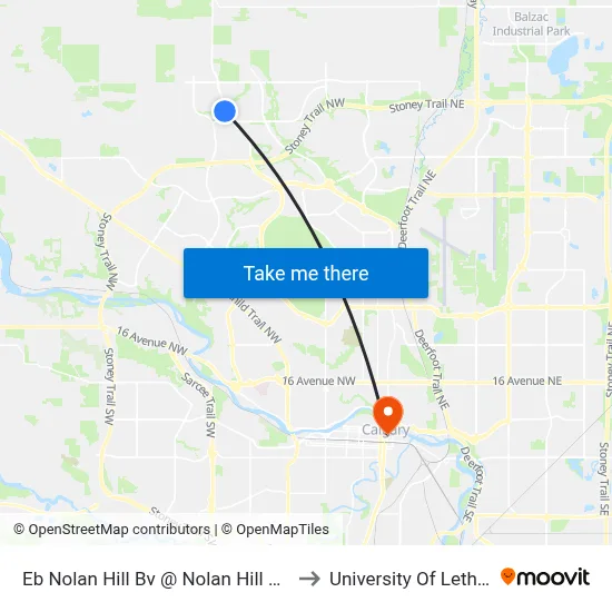 Eb Nolan Hill Bv @ Nolan Hill Dr Farside to University Of Lethbridge map